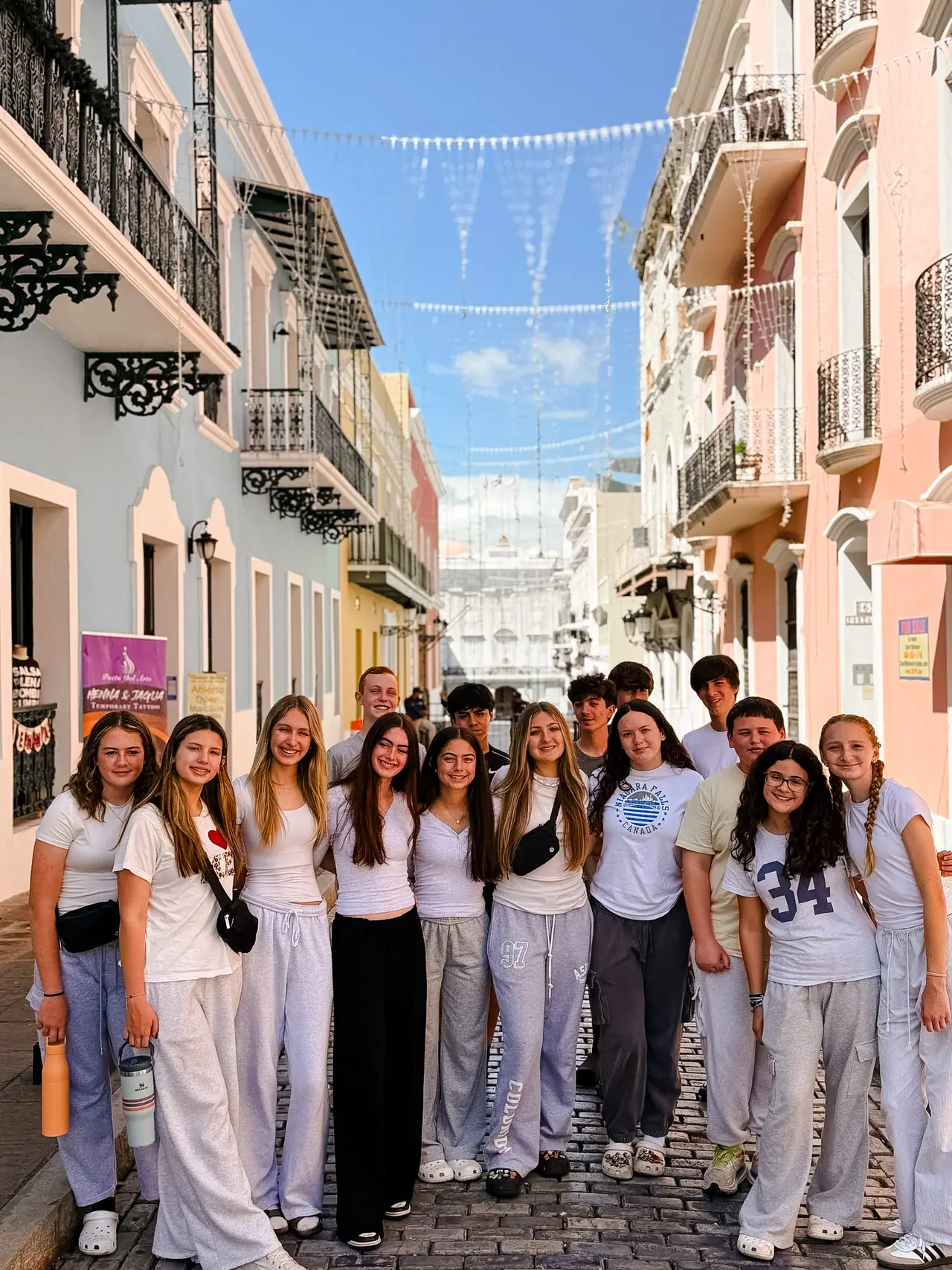 Upper School students on the Puerto Rico mission trip in Old San Juan