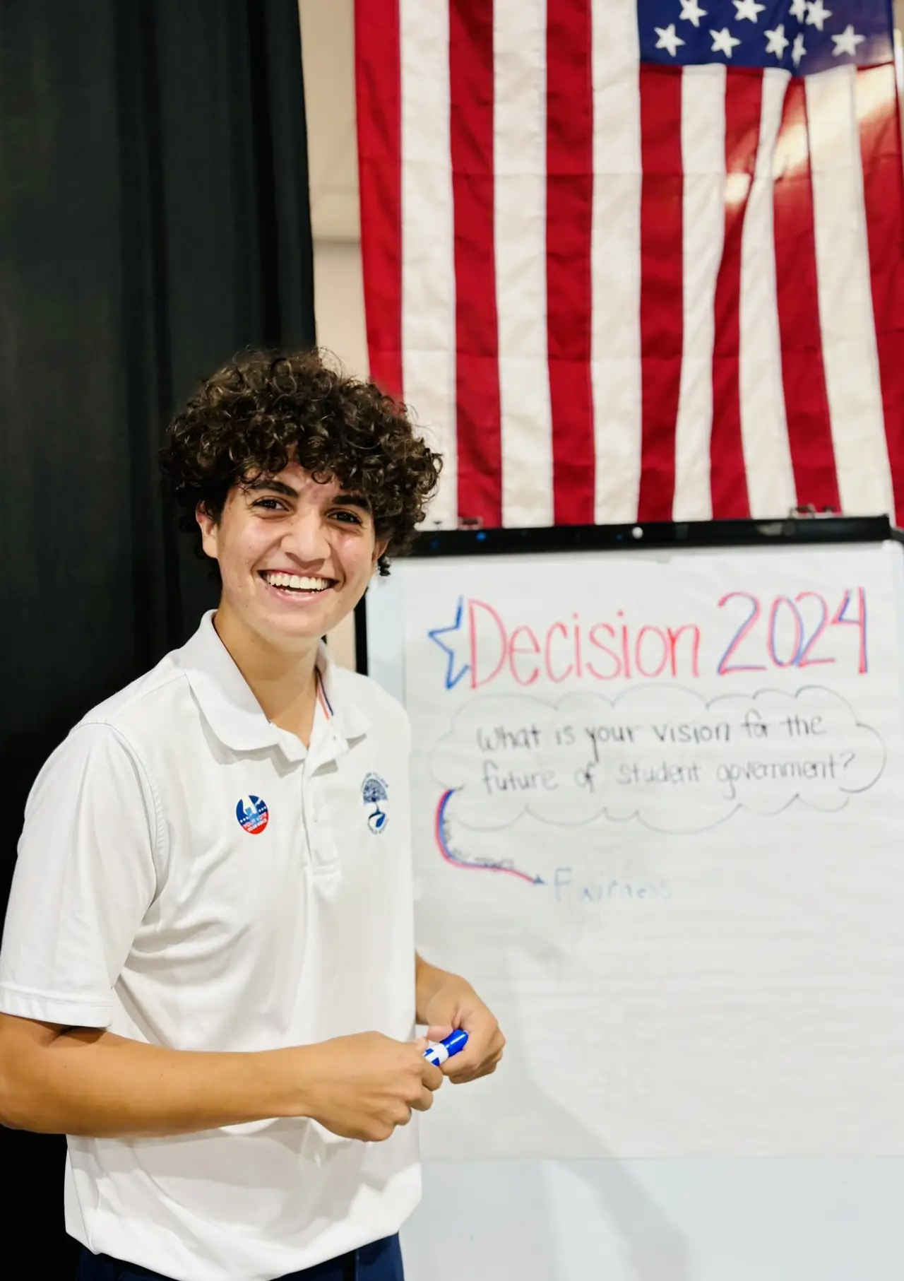 A student sharing his vision for student government