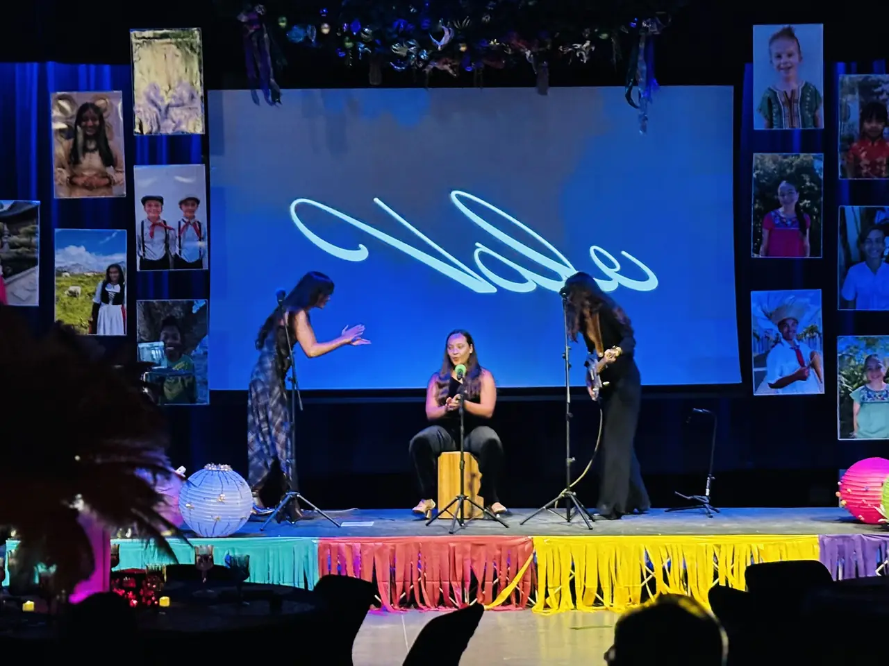 Students performing on stage at a school showcase