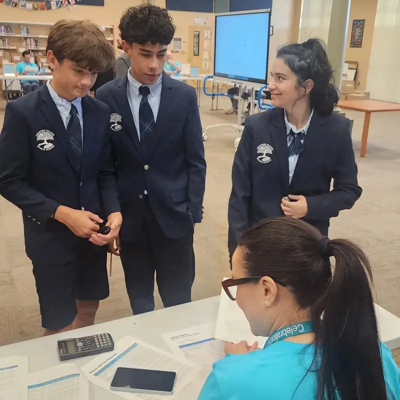 High school students at the MoneyWise Reality Store