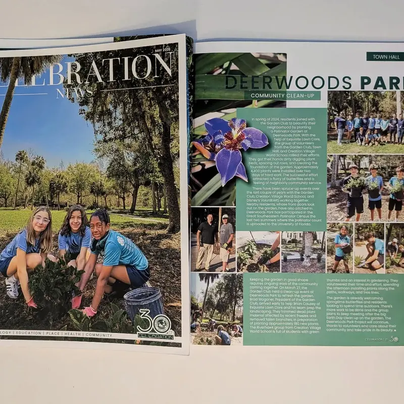 Celebration News magazine feature on our Deerwoods Park clean-up